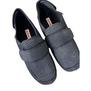 LESVAGO Breathable Black Adjustable Diabetic Slippers Mens Size 13